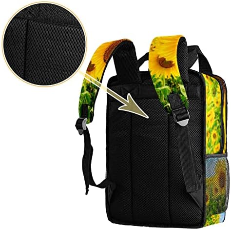 Tbouobt putni ruksak lagani laptop casual ruksak za žene muškarci, pejzaž suncokretovo polje