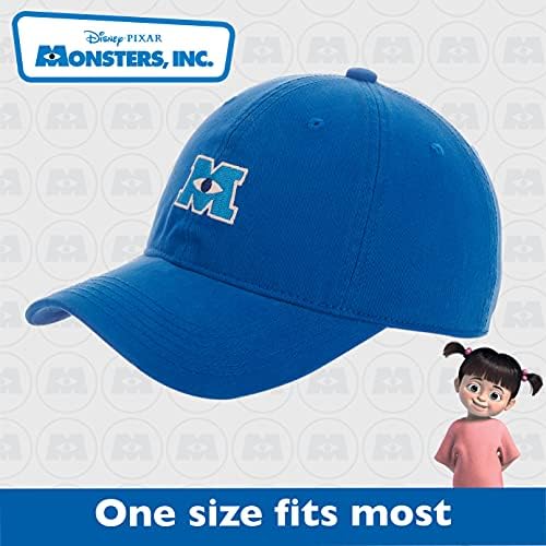 Concept One Disney Pixar Monsters Inc vezeni pamučni podesivi Bejzbol šešir sa zakrivljenim obodom, plavi, veliki