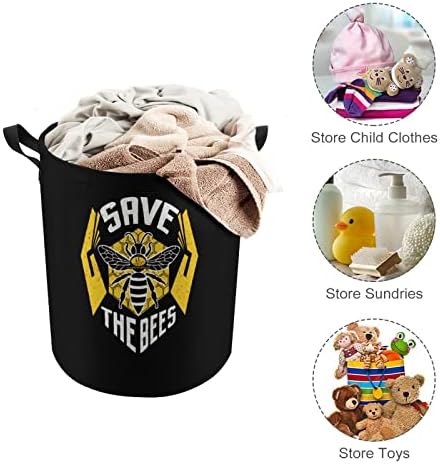 Heart Mind Soul Saves The Bees Hamper Hamper Drawstring Storage Basket Large Toy Organizer Basket