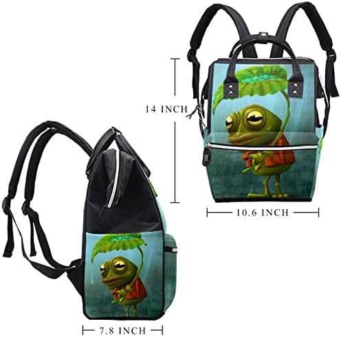 Lijepa životinjska stabla žaba ruksak za zelenu pelenu s promjenom torbi za dječje djevojke Dječje djevojke mama torba