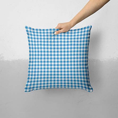Iirov plavi i bijeli tkani uzorak - prilagođeni ukrasni kućni dekor unutarnji ili vanjski jastuk za bacanje za kauč, krevet ili kauč