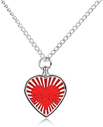 Japanski zastava srca Urn Ogrlica srce Srebrni urn Clocket Privjesak Ovjes nakita za pepeo za kućne ljubimce sa kompletom za punjenje