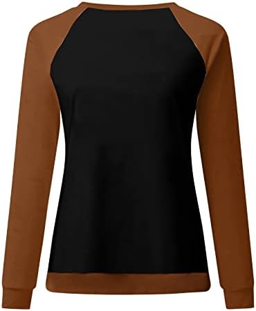 Ženske padavine 2022 Dressive Ležerne prilike s dugim rukavima Košulje Boja blok prugasti dukseri Comfy pulover bluza