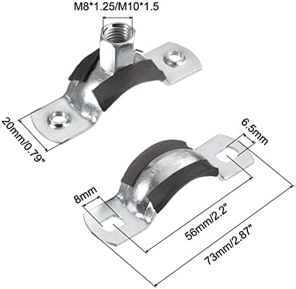 UXCELL 26-30mm krute stezaljke za cijevi, karbonski čelični nosač cijevi cijevi cijev M8 / M10 veličina matice za cijev cijevi za vodu 4 kom