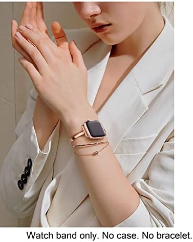 Plusroc nehrđajući čelik Kompatibilan sa Apple Watch Band 38mm 40mm 41mm 42mm 44mm 45mm IWATch se serije 8 7 6 5 4 3 2 1, tanka svestrana narukvica za žene za žene