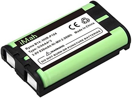 Imah HHR-P104 3.6V 830mAh baterija bez bežične telefone kompatibilna sa Panasonic HHR-P104A KX-TG2314 KX-TG2322 KX-TG2343 KX-TG2344 KX-TG2346 KX-TG2356W KX-TG2357B KX-TG2366 KX-TG2382B KX-TGA560, 2-paket