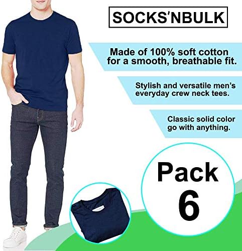 Čarapa'nbulk Muška pamučna posada za vrat kratke rukave majice Mix boje Bulk Pack
