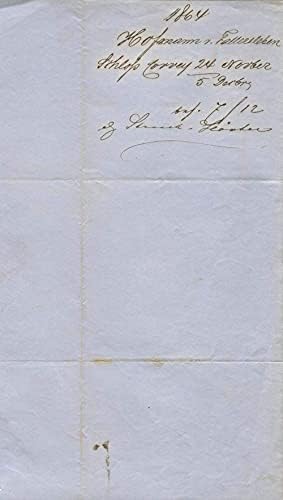 Njemački pjesnik August Hoffmann von Fallersleben Autograph Pismo monogram