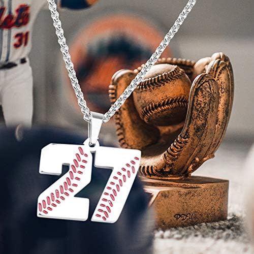 Muškarci Bejzbol dres broj privjesak ogrlica od nehrđajućeg čelika Bejzbol čari za dječake
