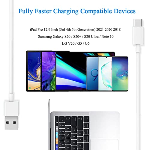 6.6 ft usb a na usb C punjač kabl za iPad Air, iPad Pro 12.9 / 11 2018 Galaxy Z Flip4 S10 S10+ / Napomena 8 usb-C kabl,MacBook Air