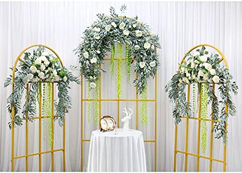 Gdrasuya10 6.5 Ft Zlatni metalni vjenčani luk Photo Booth Backdrop Stand krug balon Flower Stand Frame zid za rođendanske svadbene