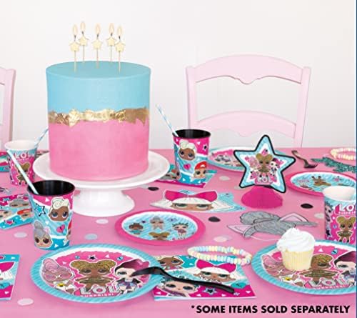 Lol potrepštine rođendanske dekoracije / opslužuje 16 gostiju / sa pokrivačem stola, banerom, tanjirima, salvetama, šoljama | dugmetom