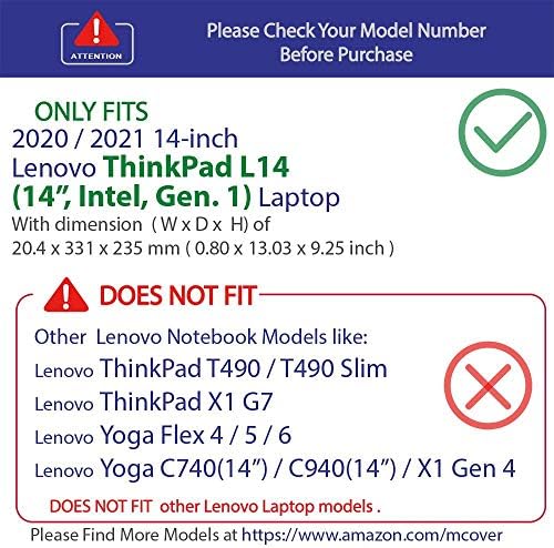 McOver futrola tvrdog školjke za 2020/2021 14-inčni Lenovo ThinkPad L14 Business Laptop Computers - LEN-TP-L14-G1