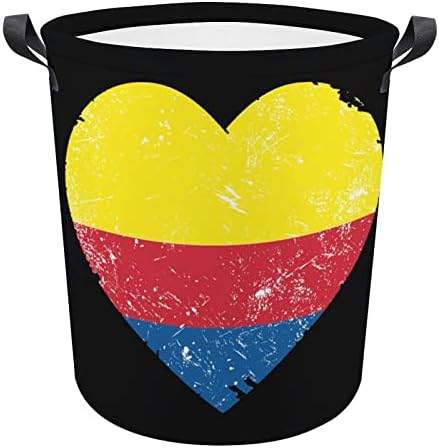 Retro Columbia Heart korpa za veš torba za veš torba za pranje torba za skladištenje sklopiva visoka sa ručkama