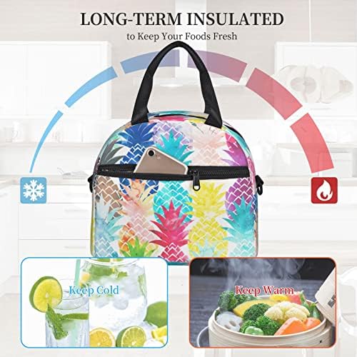 LYNSAY torba za ručak s akvarelom s akvarelom, lagana i izdržljiva, Podesiva naramenica, torbica za ručak za višekratnu upotrebu,