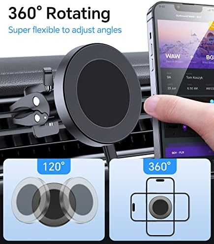 Wireless Car Charger Magnetic držač telefona za otvor za automobil, 15w automatsko stezanje za brzo punjenje auto Punjač za MagSafe
