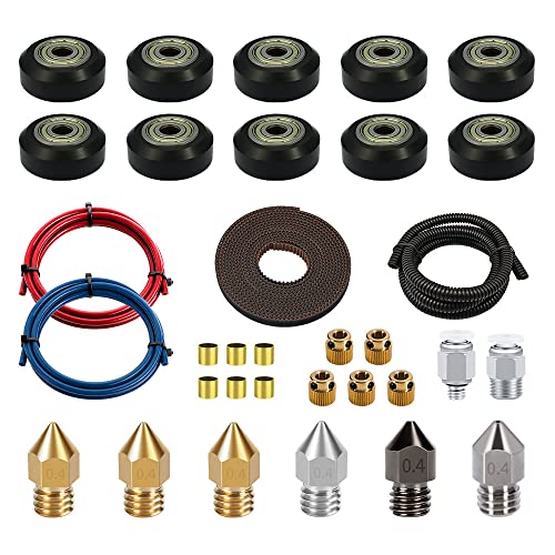 3D pisač DIY komplet sa čvrstim čeličnim mlaznicama 0,4 mm, kotač za remenice, PTFE cijevi i PC4-M6 / M10, pojas, ekstruder kotač, zamijenite komplet za Ender 3, Ender 3 Pro, Ender 3 V2 i CR-10 serija