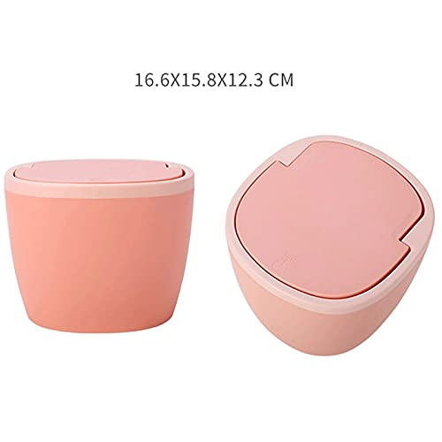 Zukeeljt smeće može smeće može kućna kuhinja plastična ružičasta okrugla radna površina kante za smeće slatka uredska bomba mini kutija