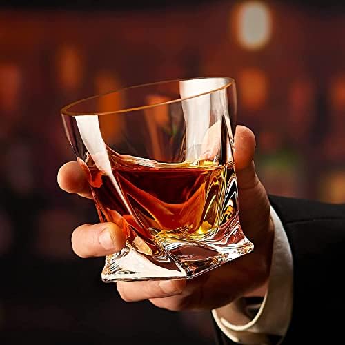 KITNATS Old Fashioned Whisky naočare 10 oz Rocks naočare Set 6, Poklon kutija - Barware za Burbon, Scotch, rum naočare, Whisky koktel pića za muškarce žene