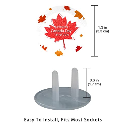 Outlet utikači 24 paketa, Kanada 1. jula Javorov zaštitnik listova, 2-cjelo okrugli plastični utikači za električnu utičnicu, električnu izolaciju