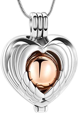 DOTUIARG Memorijalni nakit Čelični oblik srca staklena urna za srce pet / ljudska kremacija privjesak ogrlica Nakit za pepeo