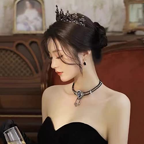 Rođendan krila kruna za žene djevojke Black Crystal Tiara trake za glavu princeza Crown Bride hair Accessories vjenčanje za zabavu
