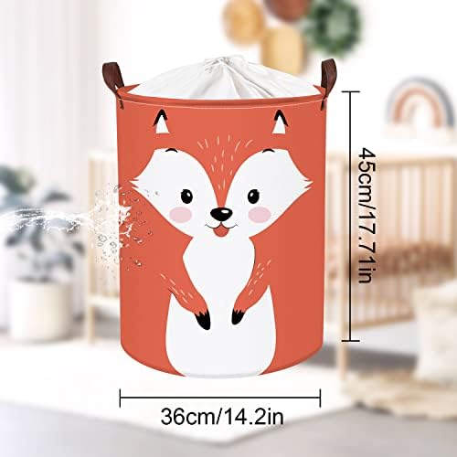 Clastyle 45L 3D crvena lisica Dječija korpa za veš slatka životinja okrugla igračka korpa za odlaganje dječije sobe, 14, 2x17, 7 in