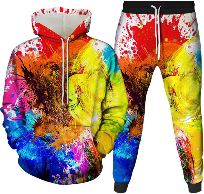 LeiceStecn Colorful 3D repuni / hlače / odijelo muške pantalone za pulover SportSpear za trenerke