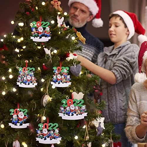 Hot Garland Tassel Božićni drv Privjesak Ornament Happy Family Božićni drv Privjesak Ornament Dodir Božićno drvce DIY Ime Ornament Resin Personalizirani Božićni balzam Garland 9 FT LED