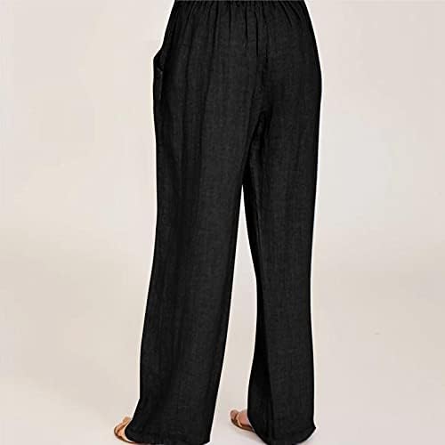 Beuu Womens Pamučne platnene pantalone, široki nogalica za vuču DANDELION DING LONG HANTS casual Lounge Lounge pantalone