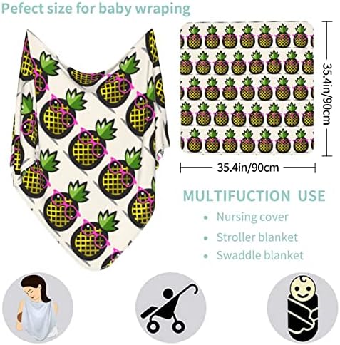 Ananas Yellow Baby Blaket Newborn Swaddle Cover Primanje pokrivača za kolica za dojenčad