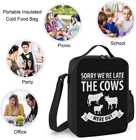 Smiješna krava bile su 3-komadni kombinirani kombinirani putni ruksak s izoliranim torbom za ručak prijenosna futrola za olovku