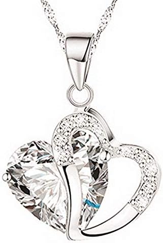 Yomxl modni ženski srce kristalni Rhinestone srebrni lanac privjesak ogrlica Nakit