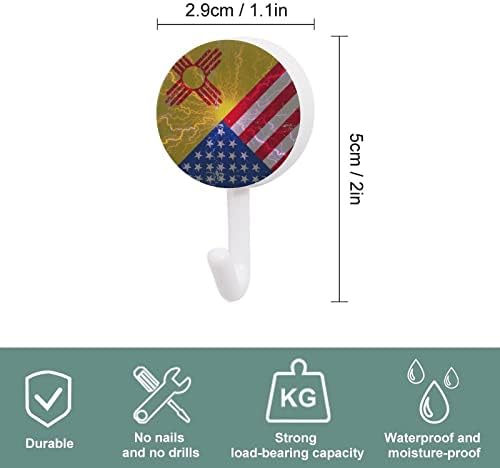 Nova meksička američka zastava zidne kuke okrugle plastične kuke izdržljive ljepljive kuke za kuhinju kupatilo 10 pakovanja