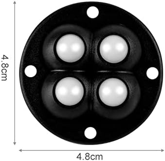 TOOYFUL 4x izdržljivi Kotačići, rotirajući Kotačići univerzalni Kotačići okretni Kotačići Mini okretni točkovi, za ostavu kutija za smeće ormar za smeće, ljepljive perle crne
