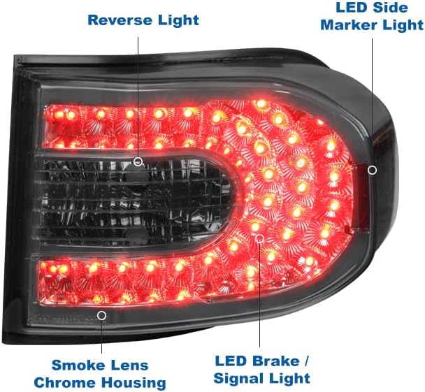 ZMAUTOPARTS LED zadnja kočiona svjetla zadnje lampe dim kompatibilan sa 2007-2014 Toyota FJ Cruiser