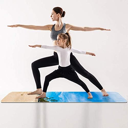 Siebzeh plaža Blue Sky Premium Thick Yoga Mat Eco Friendly Rubber Health & amp; fitnes non Slip Mat za sve vrste vježbe joge i pilatesa