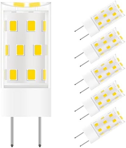 VITUNOV GY6.35 LED sijalica 12V 50W halogena sijalica ekvivalent T4 JC tip GY6.35 G6. 35 Dvopinska osnovna LED sijalica za viseću lampu, pejzažno osvetljenje, toplo bela 3000k, bez zatamnjivanja, 5 pakovanje