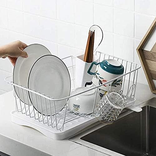 Jahh metalni stalak za kuhinju, mali nosač za suđe sa sušenjem odvodnih posuda za odvod posude, odvodnjača s podesivim okretnim izljev za kuhinjsku kontra