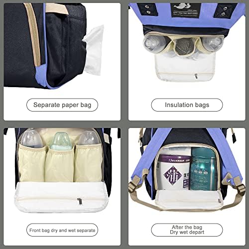 Torba za pelene ruksak, multifunkcionalne velike torbe za bebe za djevojčice dječake, uniseks stilski putni ruksak sa naramenicama za kolica