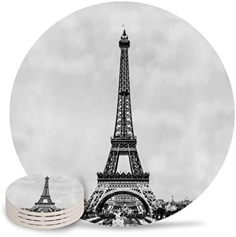 ygqzm Tower Paris Franc podmetači vodootporni čaj šolja Mat Božić Home Decor Stolić dekor keramički podmetači