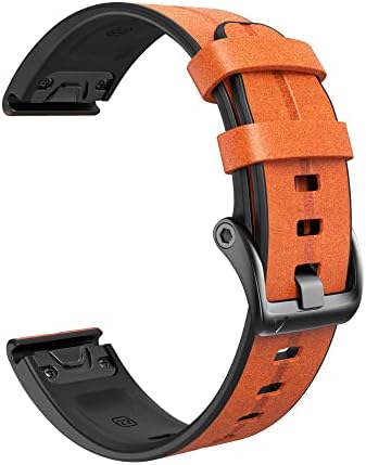 Buday 22 / 26mm Quickfit Smart Watch remen za Garmin Fenix ​​7 7x 6 6x Pro 5x 5 Plus 3HR 935 945 Prava kožna traka silikonska ručna