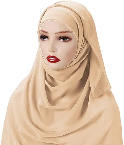 amokk šifon hidžab za žene sa Podrezanom čvrstom muslimanskom maramom uključen 12 kom hidžab igle