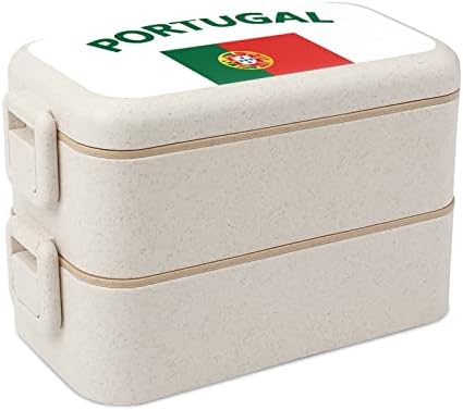 Portugal zastava Dvostruki paket BENTO ručak Modern Bento kontejner sa setom posuđa