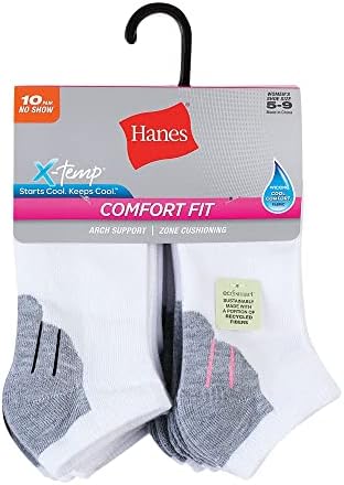 Hanes Womens Comfort Fit Extended Veličina Nema prikazivanja čarapa 10-pakovanje