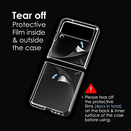 ZIULQIK za Samsung Galaxy Z Flip 3 Case, Clear Shockproof Zflip3 poklopac telefona, tanke tanke zaštitne silikonske futrole za Flip3