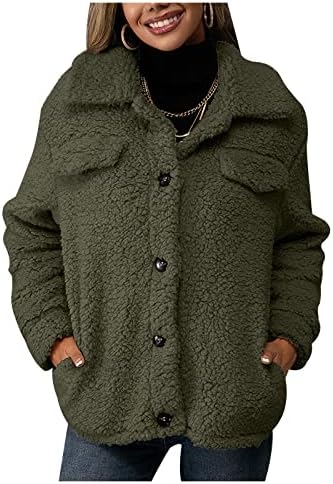 FMChico ženska jakna Sherpa casual revel fleece byzzy faux shearling gumb prema dolje od prevelike kapute
