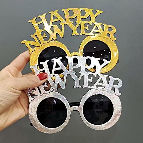 Mllxon Sretna Nova Godina naočare Glitter Nova Godina naočare Funny Party Eyewear za doček Nove godine Party Dekoracije