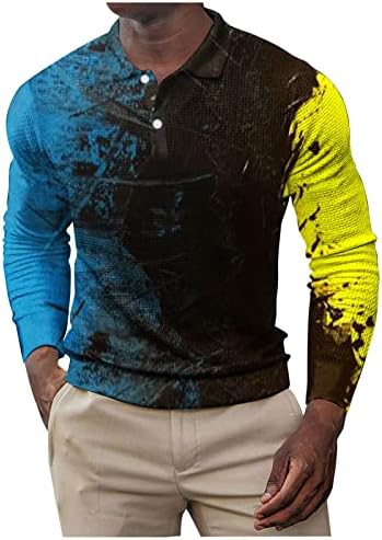 Košulje za muškarce Tie-Dye Ispis pola gumba Lapel ovratnik dugih rukava od puloverske bluze za bluze Nosivi vrhovi