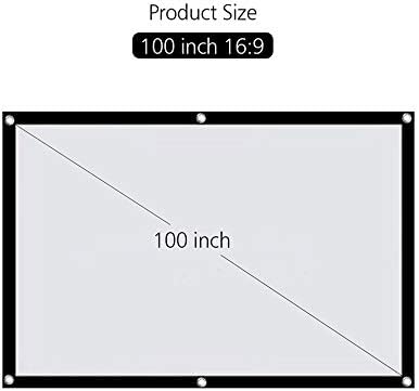 DSfeoigy prijenosni 100-inčni zidni projektor zaslon HD 16: 9 Poliester sklopivi projekcijski ekran za kućnu kinu na otvorenom